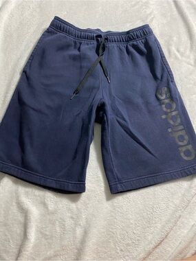 adidas Men's Navy Athletic Logo Drawstring Shorts